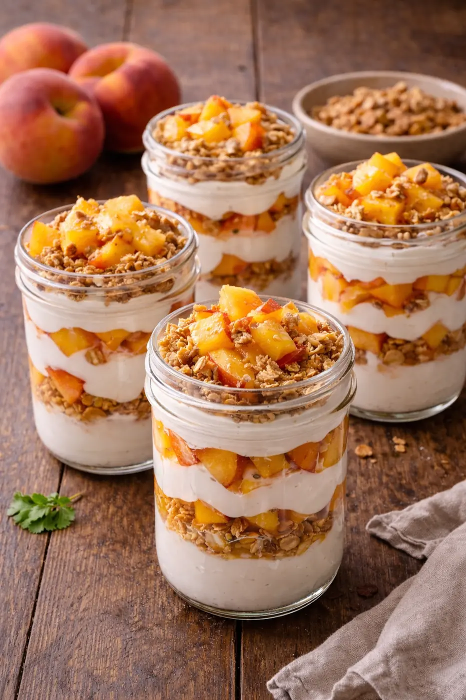 Peaches and Cream Breakfast Parfaits